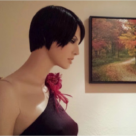 *Like New* Nicole Miller Red Burgundy Dress Women Designer Evening Cocktail Sz 4 - Picture 6 of 8